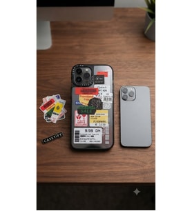 iPhone 12 Pro 12 Uyumlu, Renkli Sticker Etiket Tasarımlı Şeffaf Darbe Emici Esnek Silikon Kılıf