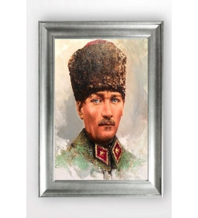 Gümüş Çerçeveli Atatürk Tablo cv763