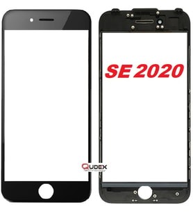 iPhone SE 2020 Dokunmatik Çıtalı Okalı Ön Cam Lens Orjinal Kalite (Siyah)