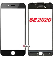 iPhone SE 2020 Dokunmatik Çıtalı Okalı Ön Cam Lens Orjinal Kalite (Siyah)