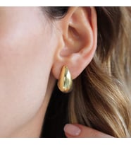 Bottega Damla Gold Kaplama Gümüş Küpe