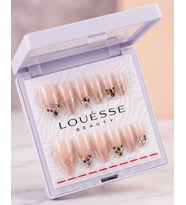 Louésse Golden Confetti Glow Takma Tırnak 12’li Nude Simli Renkli Taşlı Elegant Nail