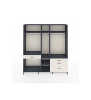 Hyperion Dolap 7 Raflı 4 Çekmeceli 3 Askılı 220x44x243 Antrasit-Antrasit/Aytaşı