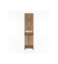 Hyperion Dolap 3 Raflı 5 Çekmeceli 2 Kapaklı 60x44x243 Çam-Çam