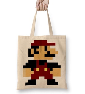 Super Mario Bros Bez Çanta Uzun Saplı