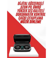 Kablosuz Bluetooth Kulaklık Android ve İOS Uyumlu Led Göstergeli Powerbankli