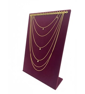 Süet Kumaş Bordo Renk 24/34 Cm Tırnaklı Tesbih-Kolye-Zincir Ayaklı Standı