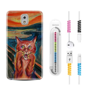 Samsung Note 3 4 5 8 9 20 Ultra 10 Lite Kılıf Kablo Koruma Spiral Silikon Tablo Cat 1788
