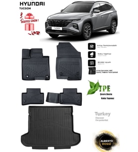 Hyundai Tucson 2024 Araca Özel 3D Paspas Ve 3D Bagaj Havuzu