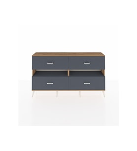 Arges Konsol 2 Raflı 4 Çekmeceli  176x30x99 Çam-Antrasit