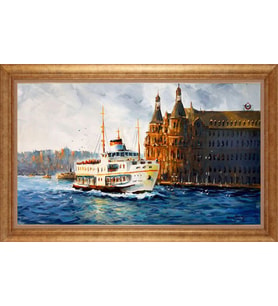 ALTIN ÇERÇEVELİ PASPARTULU TABLO CR1484