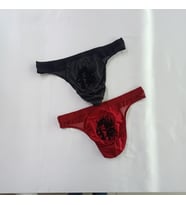 Erkek 2'li Paket Bordo-Siyah Renk String Külot BB2198