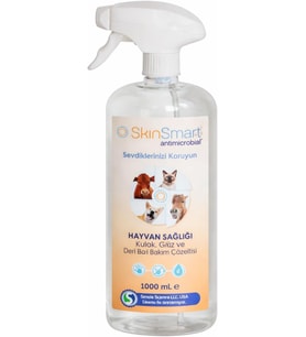 SkinSmart Kedi ve Köpek Kulak, Göz ve Deri Temizleme Spreyi, Antiseptik Bakım Solüsyonu, Alkolsüz, 1000 ML