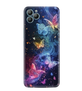 GM22 Kılıf HD Resim Baskılı Neon Kelebekler StKd -092
