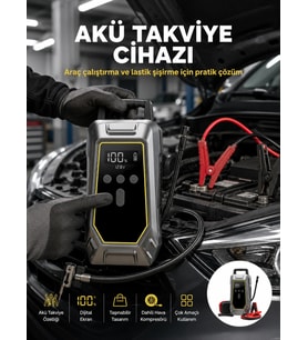 Araç Kullanıcıları İçin Çok Fonksiyonlu Akü Takviye Cihazı