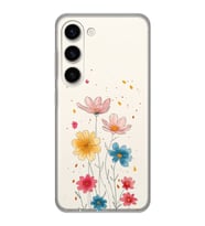Samsung Galaxy S23 Uyumlu Çiçek Tasarımlı Şeffaf Telefon Kılıfı