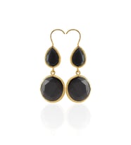 Kadir Jewellery 22 Ayar Altın Kaplama Kadın Taşlı Küpe -El İşçiliği Ve Hipoalerjenik Küpe