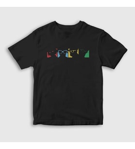 Presmono Unisex Çocuk Siyah Four Colors Gorillaz T-Shirt 54603tt