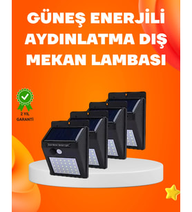 Montajlı Güneş Enerjili Duvar Tipi Aydınlatma – 8 Saat Çalışma Süresi
