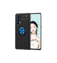 Oppo Reno 5 Pro 5G Uyumlu Kılıf Zore Ravel Silikon Kapak (Siyah-Mavi)