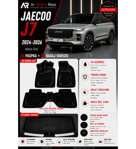 JAECOO J7 2024-2026 Araca Özel 3D Paspas + 3D Bagaj Havuzu