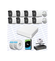 Provzen Hikvision Hibrit IP ColorVu 8 Kameralı Güvenlik Kamerası Mikrofonlu  Olay Anında bildirim