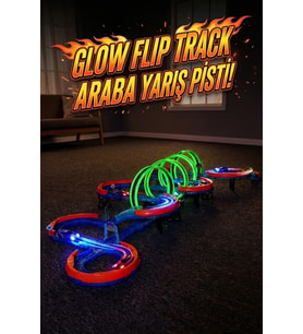 Glow Speed Track Parlayan Işıklı Yarış Pisti - 360 Derece Takla Atan Araba Oyun Seti (74 Parça)