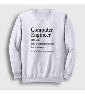 Presmono Unisex Beyaz Computer Engineer Hediye Bilgisayar Mühendisi Sweatshirt 536858tt (Beyaz)