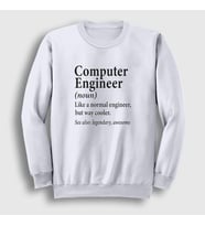 Presmono Unisex Beyaz Computer Engineer Hediye Bilgisayar Mühendisi Sweatshirt 536858tt (Beyaz)