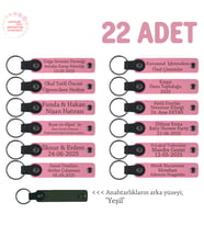 Pembe & Yeşil, Mezuniyet Kutlaması İçin 22'li Anahtarlık Seti, Sadece Size Ve Öğrenciye Özel