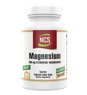 Magnezyum Bisglisinat Taurat Malat 200Mg 180 Tablet Magnesium