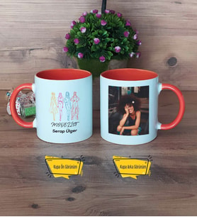 Modelist Kupa Bardak Turuncu Fotoğraflı Modeliste Hediye