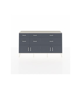 Arges Konsol Tek Raflı 6 Çekmeceli 4 Kapaklı 176x30x99 Aytaşı-Antrasit