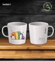 KirliPatiler Taş Kupa Fincan Üzeri Dostluk Baskılı (Model 2)