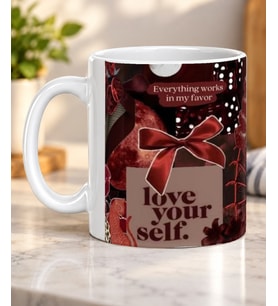 Love Yourself Yazılı Yılbaşı Süslemeli Sevdiklerinize Hediye Porselen Kupa Bardak