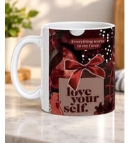 Love Yourself Yazılı Yılbaşı Süslemeli Sevdiklerinize Hediye Porselen Kupa Bardak