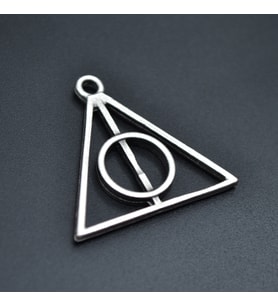 Harry Potter Ölüm Yadigarları Üçgen Kolye Ucu - Antik Gümüş Kaplama - Kod:169