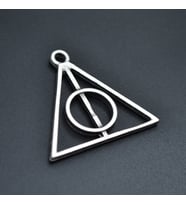 Harry Potter Ölüm Yadigarları Üçgen Kolye Ucu - Antik Gümüş Kaplama - Kod:169
