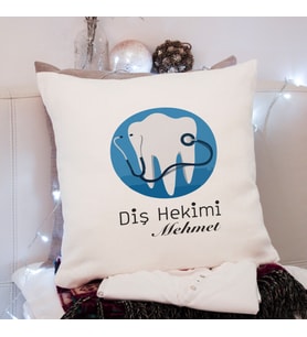 Diş Hekimi Tasarımlı Yastık Kişiye Özel