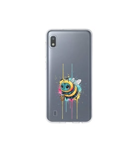 Samsung Galaxy A10 ile uyumlu Splash arı tasarımlı şeffaf silikon kılıf