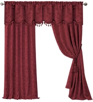 Lexroo Elrene Home Fashions Mia Jakarlı Kaydırmalı Karartma Pencere Perdesi, 52" x 95", Kırmızı