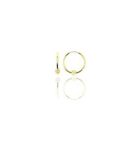 Söğütlü Silver Gümüş altın yaldızlı 14 mm sade toplu halka küpe