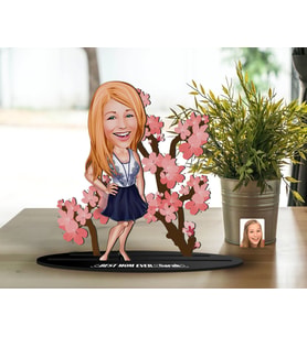 BK Gift Kişiye Özel Anneler Günü Karikatürlü 3D Ahşap Biblo, Anneler Günü Biblo, Ahşap Biblo, Anneye Hediye, Ev Dekoru-7