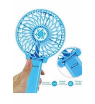 Pazariz Şarjlı Mini Fan Masa Üstü Katlanabilir Vantilatörü Usb Soğutucu Sessiz El Fanı (Mavi)