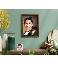 BK Gift Kişiye Özel Godfather Baba Karikatürlü Doğal Masif Ahşap Çerçeveli Tablo-3