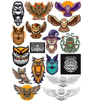 Baykuş OWL Sticker Set-16 17 Parça Telefon, Tablet, Defter, Laptop Sticker