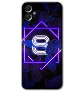 Galaxy A05 Kılıf HD Desen Baskılı Kılıf - Dark Neon Yaprak S Harfi