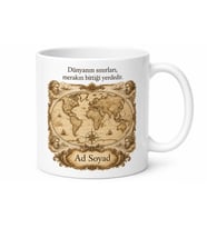 Antik Harita Temalı Baskılı Kupa Bardak Özel Tasarım Hediye Porselen Mug