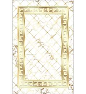 Eliana Home Baskılı, Yıkanabilir Kaymaz Taban Salon Halısı LNA1886-SM036 100x150 cm (Beyaz)