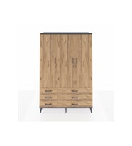 Hyperion Gardrop 5 Raflı 6 Çekmeceli Tek Askılı 132x44x195 Antrasit-Çam